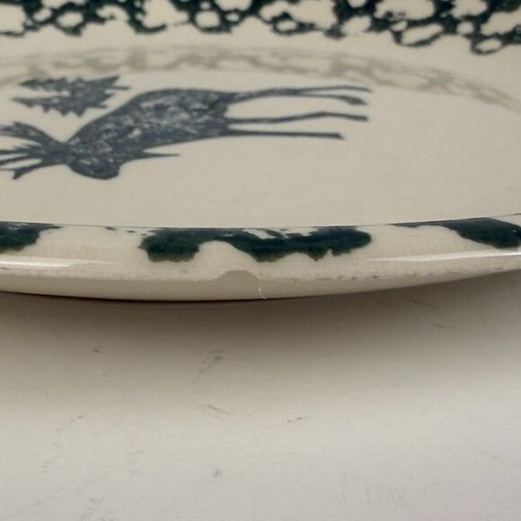 Vintage Tienshan Folkcraft Moose Country Dinner Plate, Read Description - Picture 5 of 7